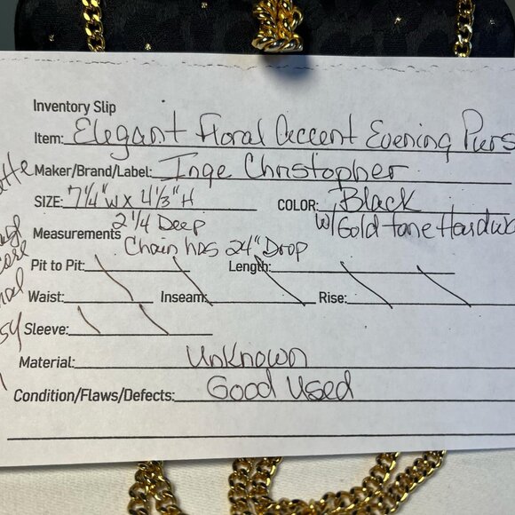 Inge Christopher Floral Evening Purse w/Chain Shoulder Strap Whimsy Coquette Gir - Picture 2 of 8